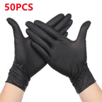 Nitrile Disposable Gloves Black 20/50/100PCS Latex Powder Free Gloves Industrial Grade Cooking Working Cleaning Hair Dye Gloves