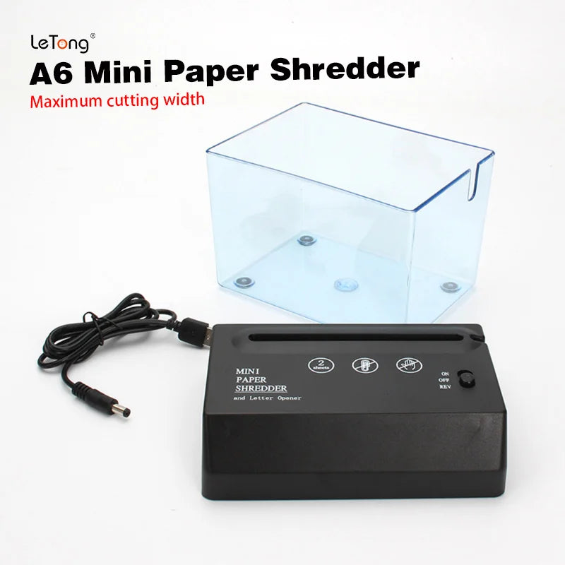Portable Mini Paper Shredder Electric USB Battery Operated Shredder Documents Paper Cutting Tool for Home Office