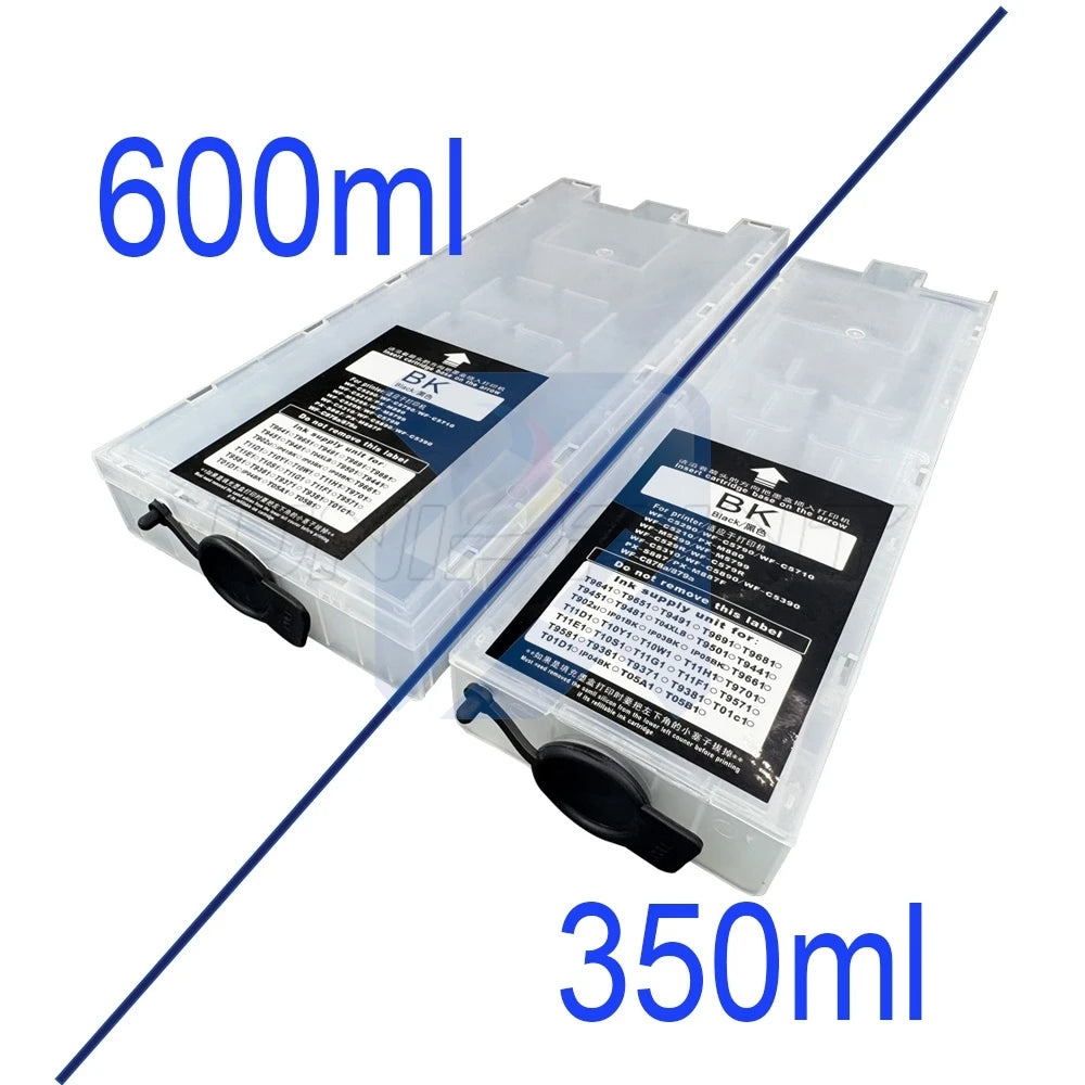 No chip Black 600ML Empty Refillable Ink Cartridge For EPSON WorkForce Pro WF-C5890 WF-C5390 WF-C5810 WF-C5310 EP-C800 C579R
