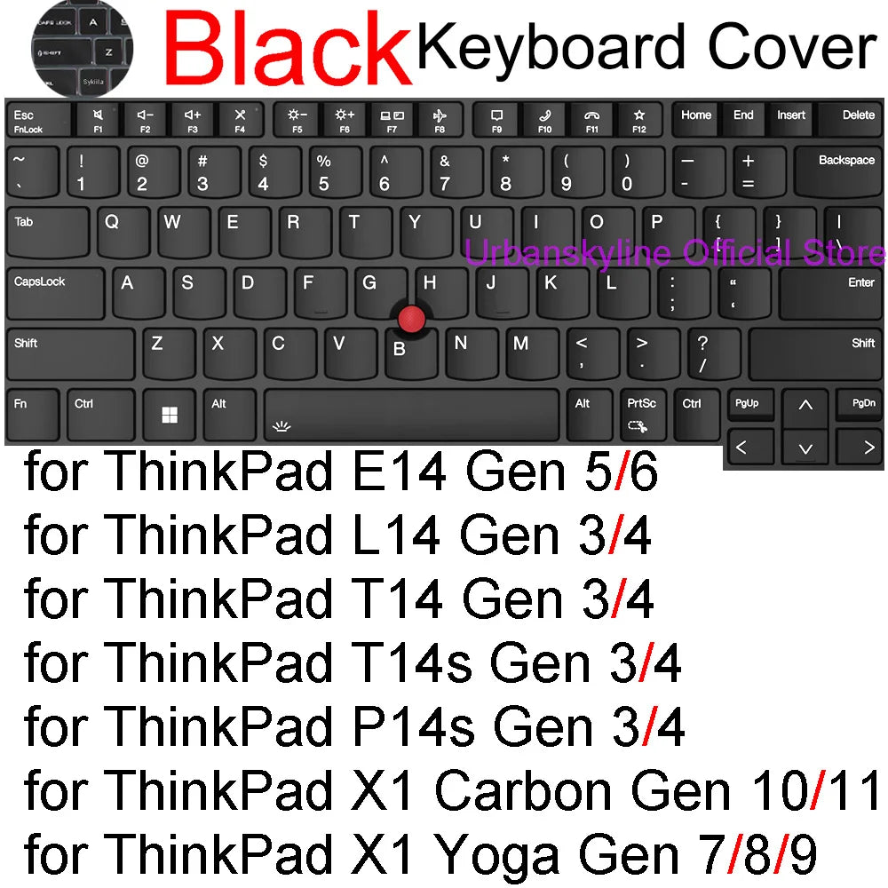 Keyboard Cover for Lenovo ThinkPad 14 X1 Carbon X1 Gen 13 12 11 10 P1 E14 L14 P14s T14 T14s P1 Silicone Protector Skin Case 2025
