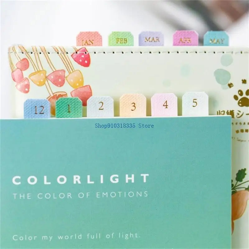 10 Sheets Monthly Separator Tabs Monthly Tabs Index Sticker for Office Study