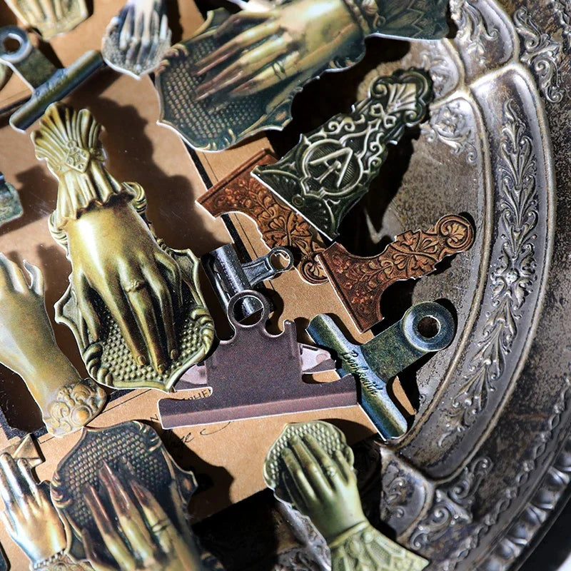 Vintage Mottled Clip Lady Hand Cardstock DIY Junk Journal Collage Flower Frame Door Craft Paper Thick Card Material Scrapbooking