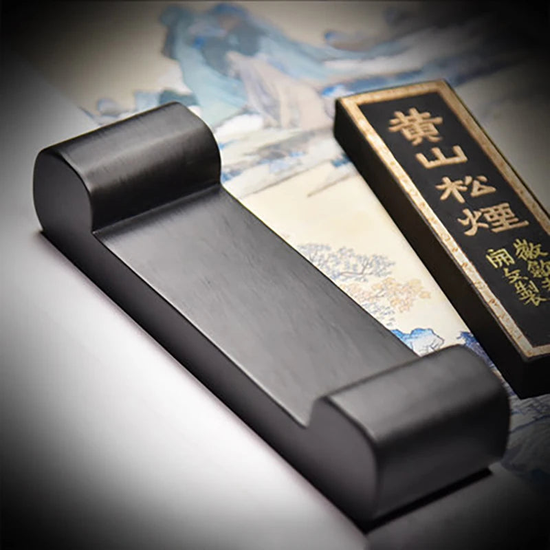 She Yan Water Wave Chinese Ink Stick Bed Natural Stone Stamp Holder Rest for Chinese Calligraphy Decoration Supply