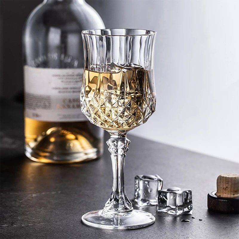 12/24 Pcs 220ml Plastic Wine Glasses Drinking Glasses for Wedding Party Imitation Glassware Reusable Drinkware Champagne Goblet