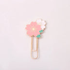 Cherry Blossom Paper Clip Creative Cute Metal Bookmark Clip Exquisite Beautiful Paper Clip Notebook Decoration Stationery