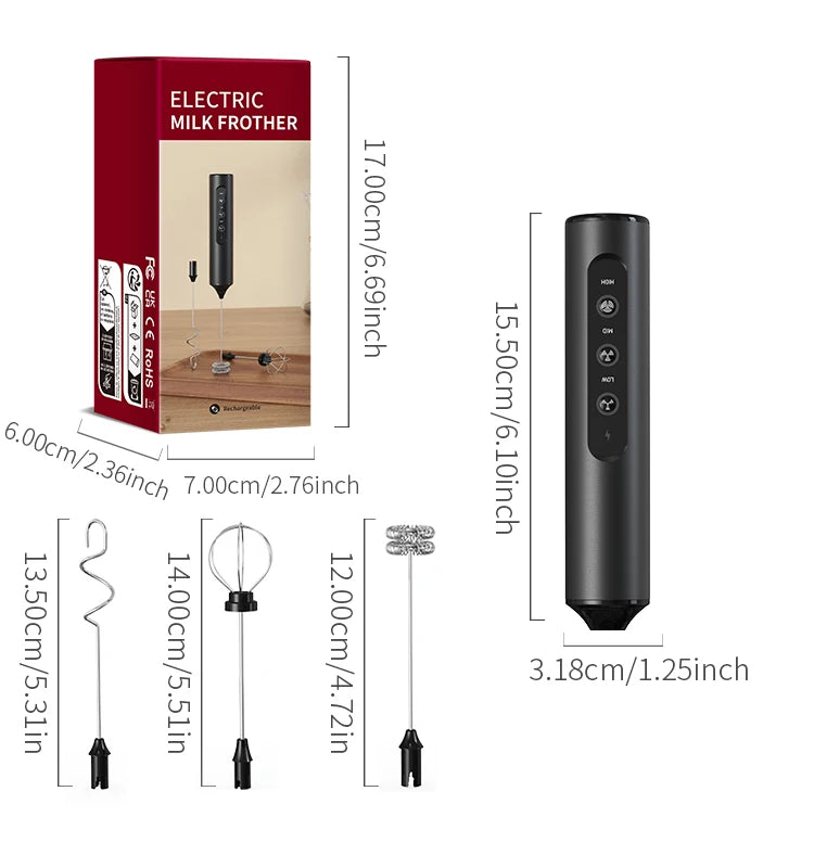 Wireless Electric Mini Milk Frother Coffee Whisk Portable Egg Beater Blender Kitchen Cooking Stirrer Cappuccino Coffee Maker