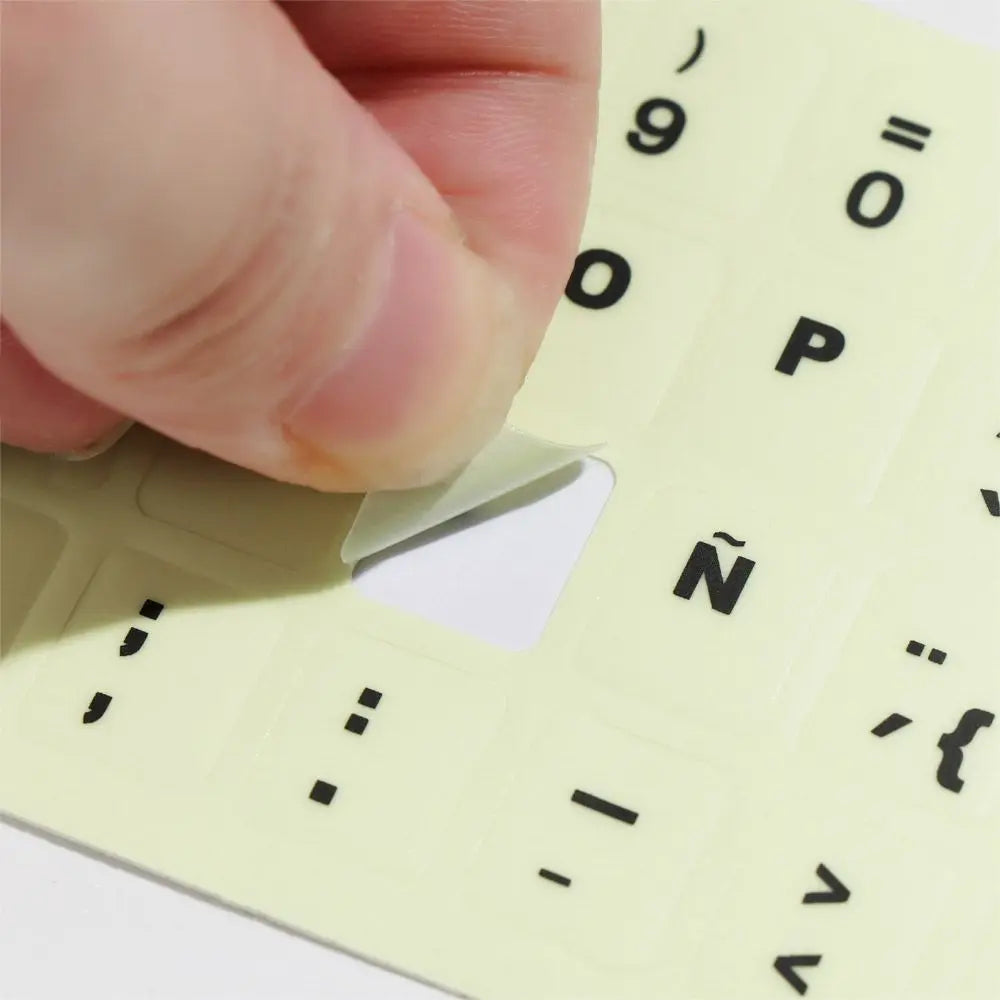Spanish English Russian Arabic French Luminous Keyboard Stickers For Laptop PC Desktop Key Board Night Light Dustproof Sticker