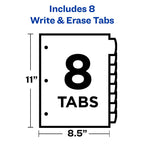 Write And Erase Plastic Binder Dividers With Big Tabs, Bright Multicolor, Durable For School Office Filing