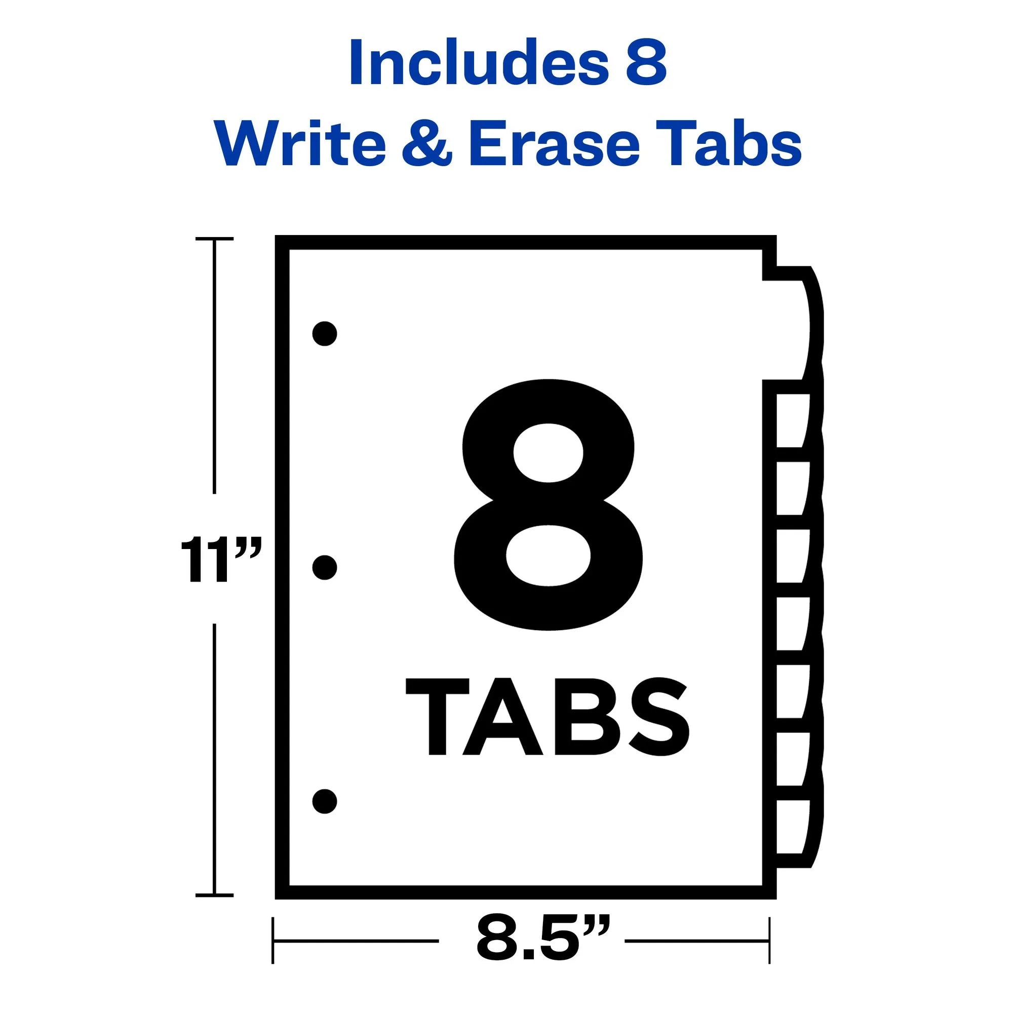 Write And Erase Plastic Binder Dividers With Big Tabs, Bright Multicolor, Durable For School Office Filing