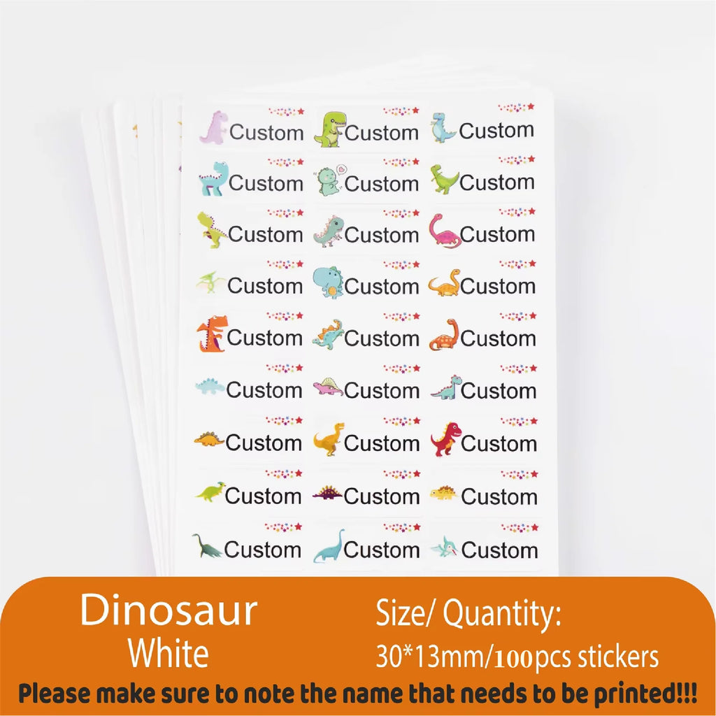 Custom Kawaii Name Tag Sticker Waterproof Stickers Decals Personalized Label for Children School Stationery Bottle