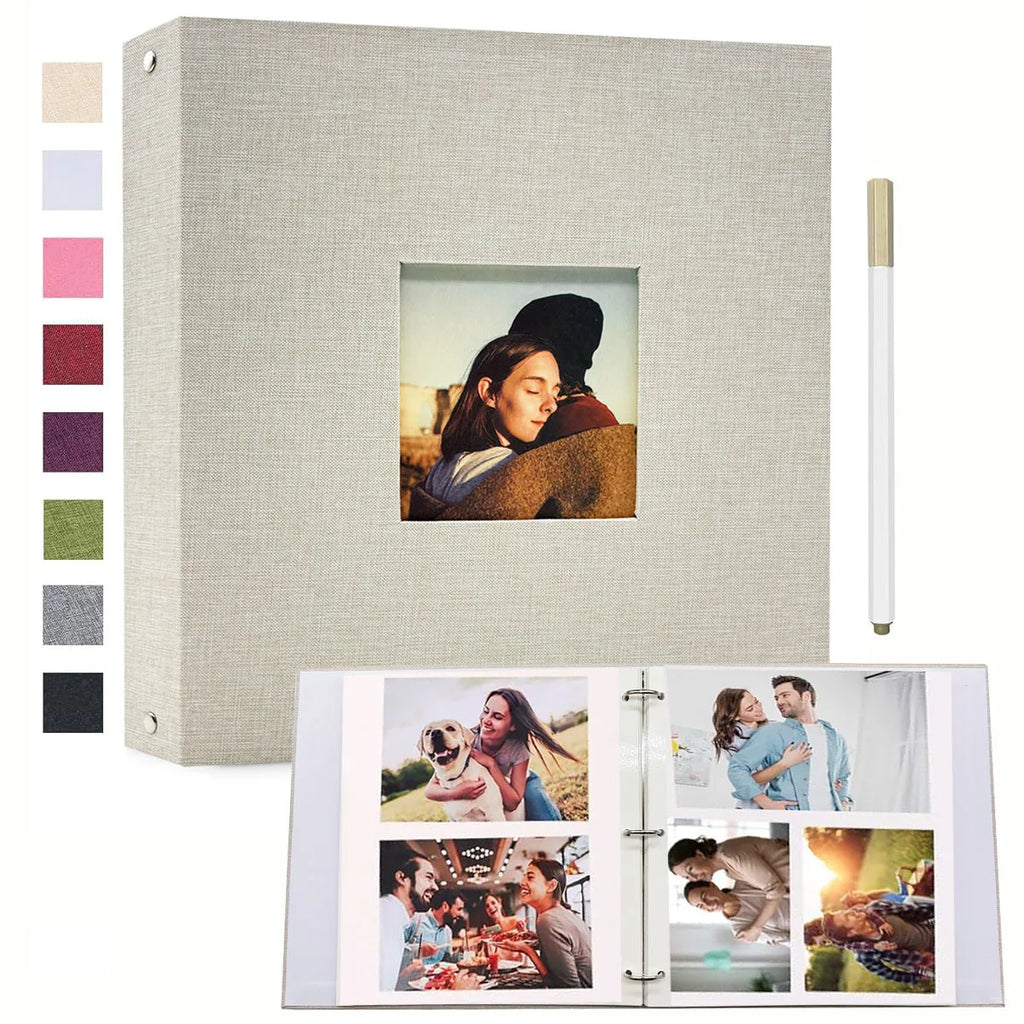 1 Linen Album  3-Ring Scrapbook Album Holds 8x10 5x7 4x6 Photos DIY Album Perfect Gift for Family Weddings and Adventures