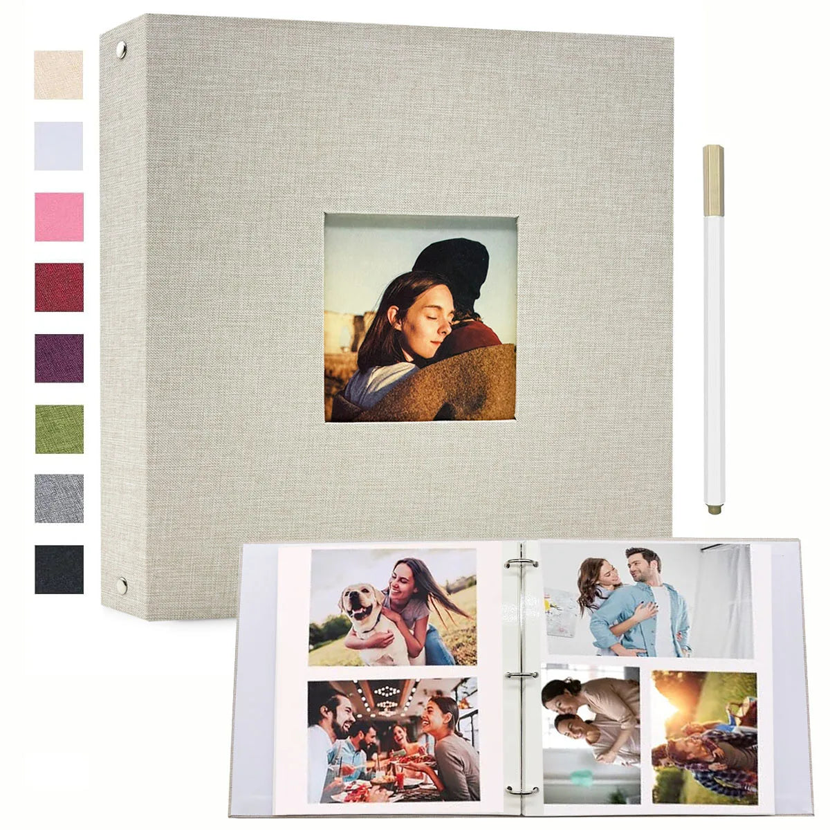 1 Linen Album  3-Ring Scrapbook Album Holds 8x10 5x7 4x6 Photos DIY Album Perfect Gift for Family Weddings and Adventures