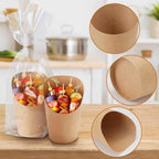 25/50PCS Disposable Slanted Mouth Paper Cups Suitable  Waffle Biscuit Handheld French Fry Cups Disposable Thick Kraft Paper Cups