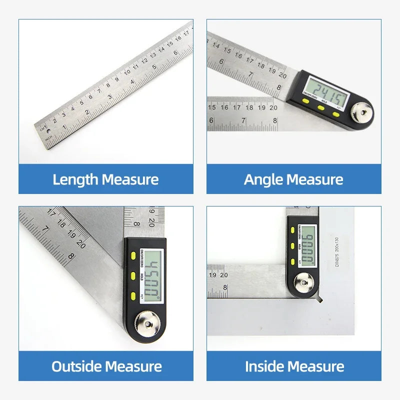 Goniometer Electronic Protractor Digital Gauge Angle Measurement Tool Multi Angle Ruler Woodworking Tools Meter Angle Finder 360