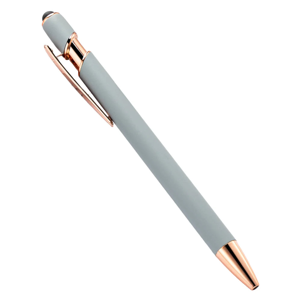 5-10 Pack 2-in-1 Stylus Pen, Retractable Ballpoint Pen w/ Stylus Tip for Touch Screen, Metal, 1.0mm Black Ink