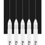 5Pcs White Manga Marker Pens Set 0.8mm Permanent Ink Waterproof Art Brush Pen for Scrapbooking Black Paper Drawing Tire Pen