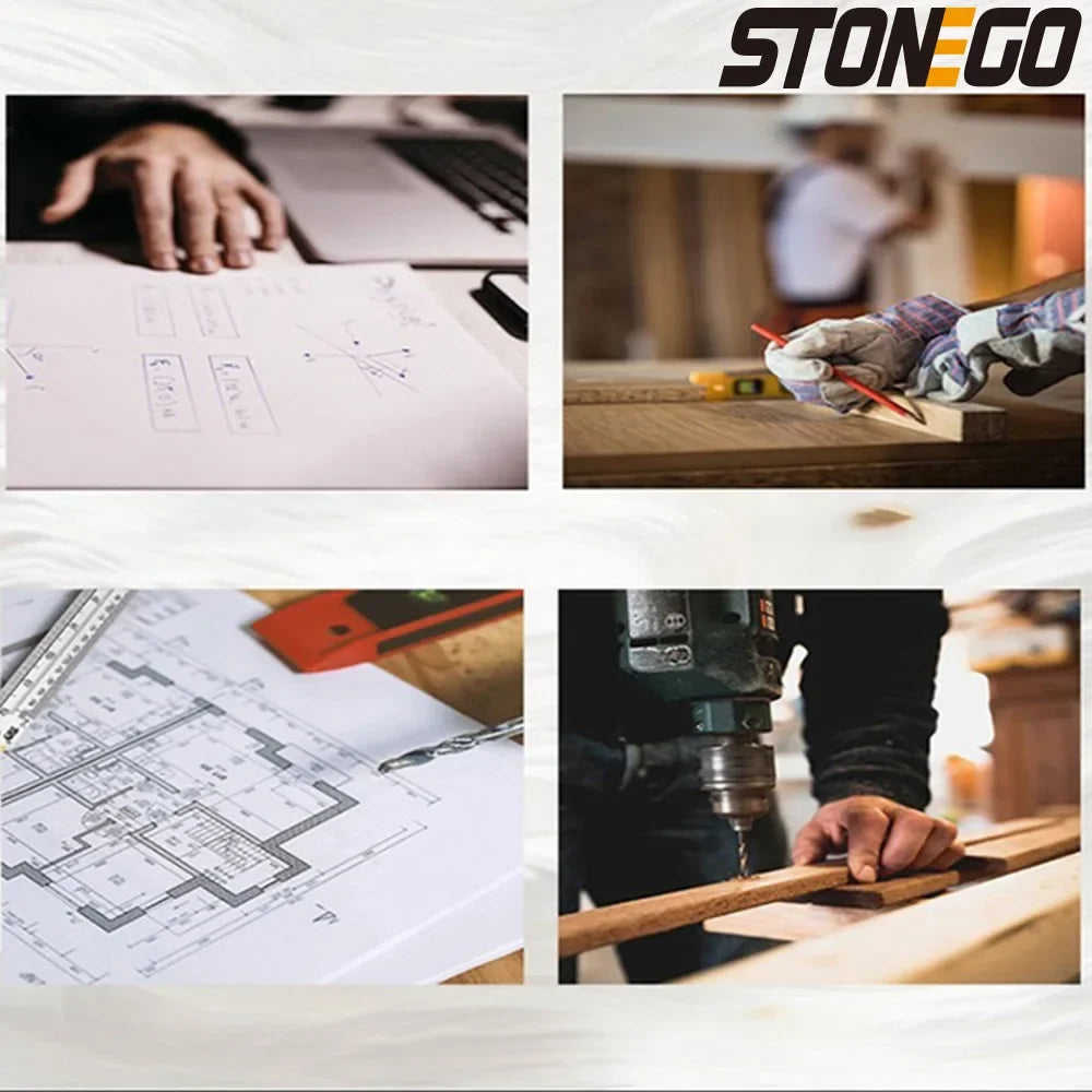 Stainless Steel Ruler Set 6 8 12 16 20 Inch Metal Rulers High Precision Double-Sided Engineering Drawing Office School Tools