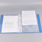 〔R〕A4 3-Ring Binder Folders - Clear & Blue Document Organizers for Office/Study