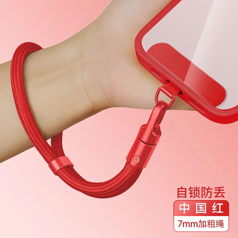 1pc Universal Adjustable Mobile Phone Lanyard Short Wrist Strap with Self-locking Anti-drop Design Durable Polyester Phone Strap