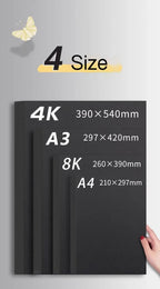 A4/A5 Black Cardboard Sheets Paper Art Painting Supplies Double-Sided for Graffiti Drawing Diy Handmade Cardstock 180/230/300g