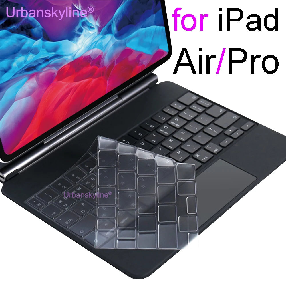 Keyboard Cover for iPad Pro 13 M4 12.9 Magic Keyboard Air 11 M3 10 10.5 10.9 M2 M1 Smart Case Folio Silicone Protector Skin TPU