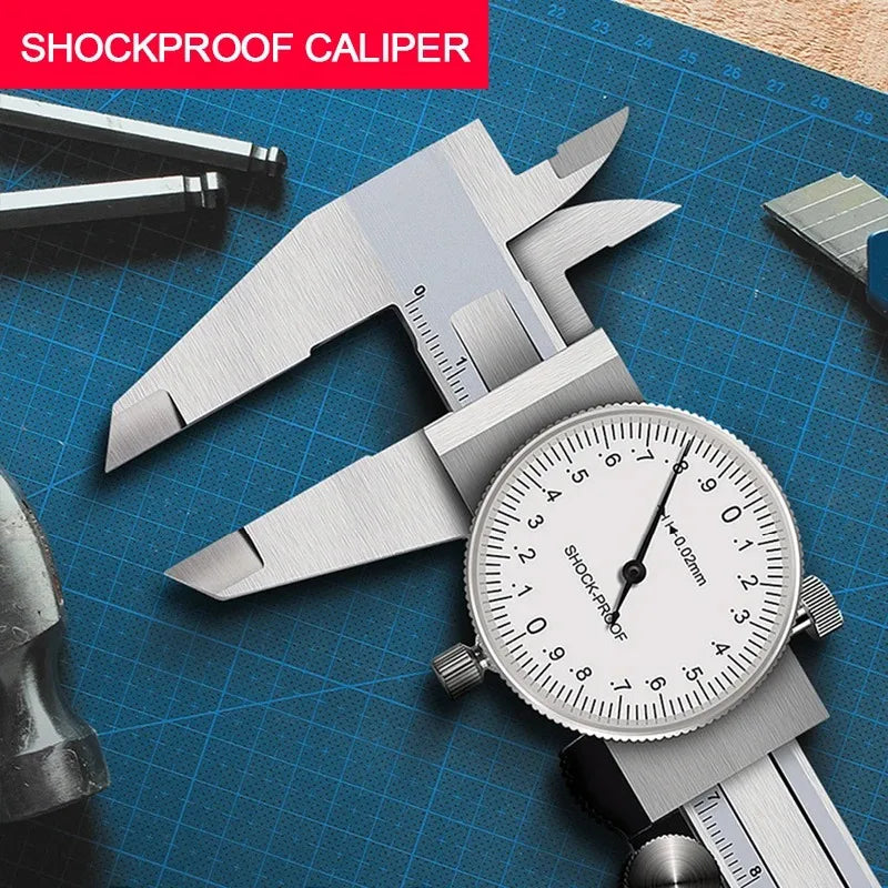 Vernier Calipers 0-150/200mm 0.02mm High Precision Anti-vibration Pachometer Dial Caliper Metal Gauge Ruler Depth Measuring Tool