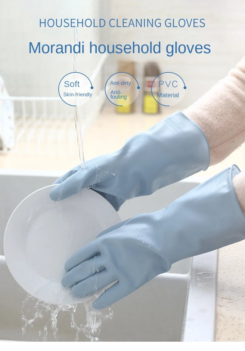 3342 Kitchen Dishwashing Gloves Thickened Durable Waterproof Cleaning Housework Women'S Laundry Latex Rubber Gloves