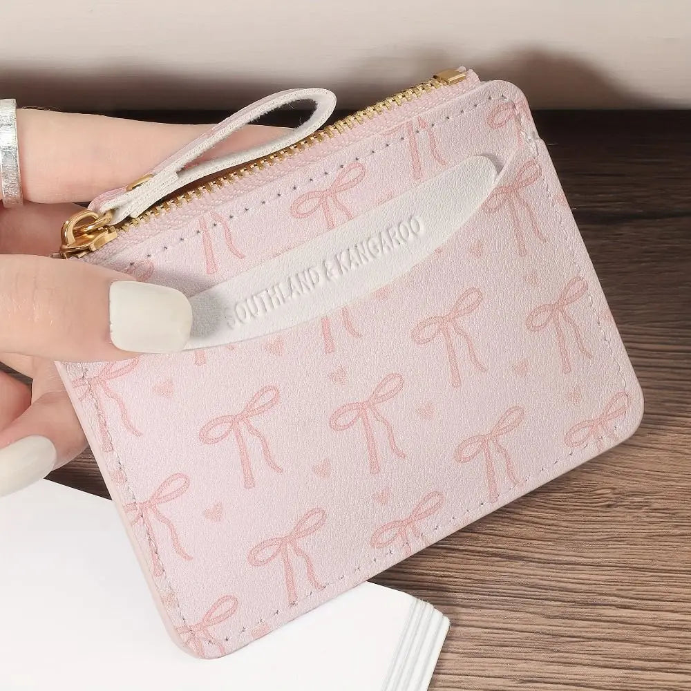 Fashion PVC Credit Card Holder Roomy Small Card Case Lightweight Slim Coin Purse for Women Girls