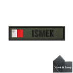 1PC 10cmX2.5cm Custom Name Flag Patch Stripes Badge Iron On Or Hook Loop Armband Germany Luxembourg Armenia Serbia green