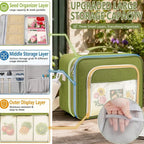 Plant Packet Organizer Binder Large Capacity 3-Ring With 20 Reusable Envelopes 30-Sheet Garden Saving Binder Bag For Gardeners