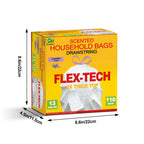 13 Gallon Lavender Scented Drawstring Trash Bags, Odor Neutralizing Household Garbage Bags, Flex-Tech 2X Reinforced Thick Top Ki