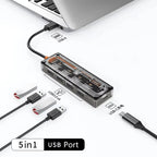 Basix USB C HUB 4K 30Hz Type C to HD-MI DP VGA Gigabit Ethernet USB 3.0 PD 100W Adapter For Macbook Air Pro M2 M1 PC Accessories