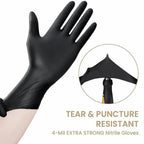 100/50/20PCS Black Nitrile Gloves Latex & Powder Free for Tattooing Manicures Salon Cleaning Disposable Food Working Latex Glove