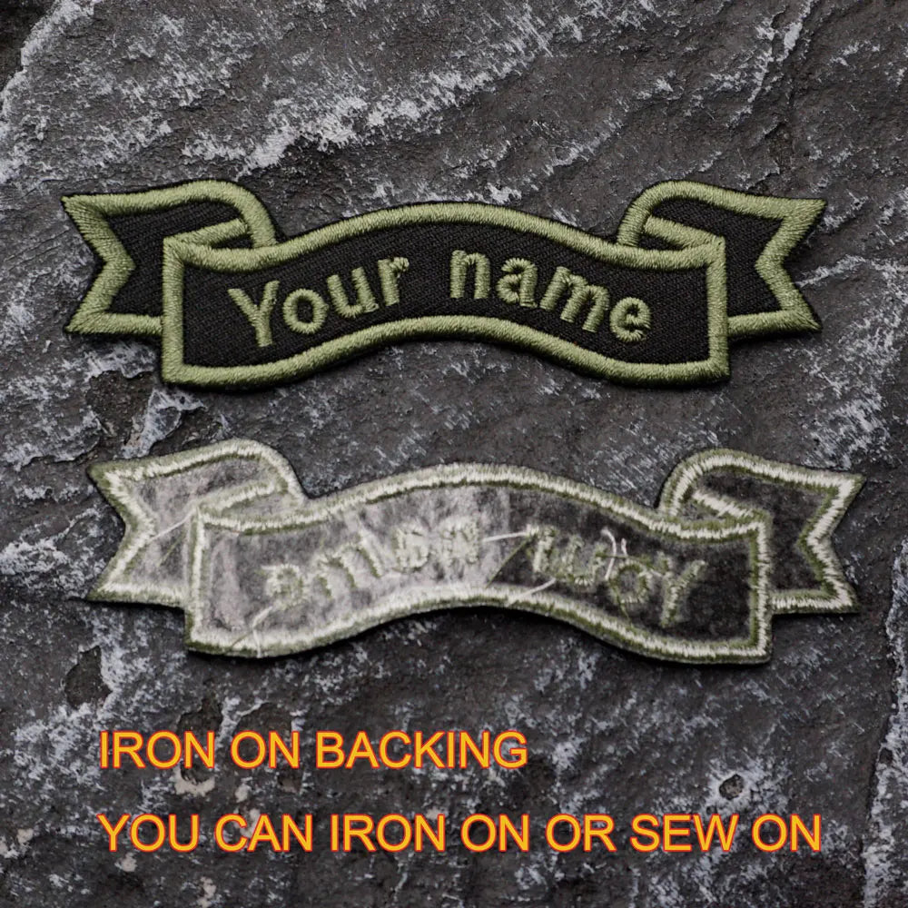 Custom Name Tags Embroidered Patches Personalized Text Badge with Iron on Backing