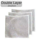 Thickened Steel Wire Cleaning Cloth Non-Scratch Double-layer Iron Microfiber Mesh Dishrag Washing Pot Rags Kitchen Towel