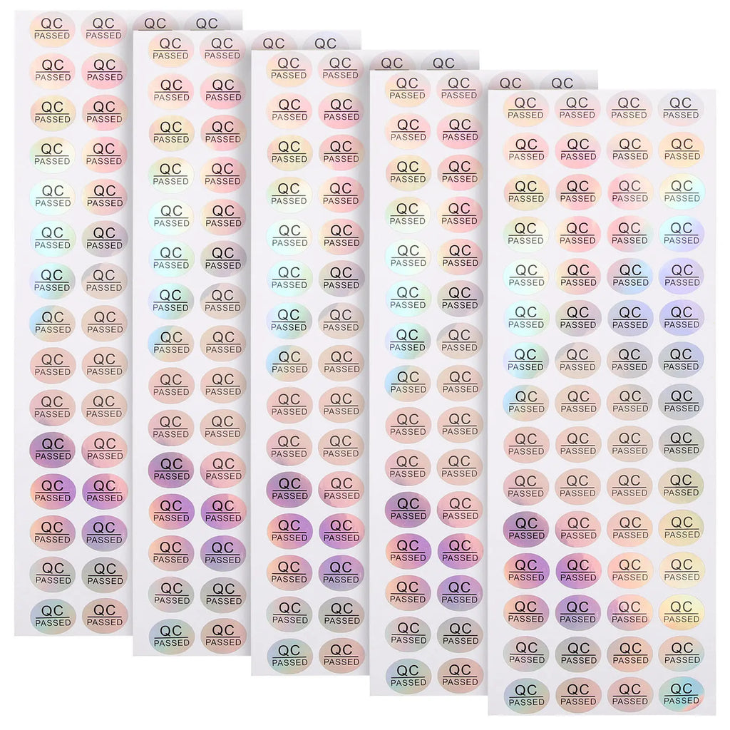 5Sheets Qc Passed Stickers Warehouse Tested Labels Adhesive Status Tags Quality Inspection Stickers Shipping Quality Test