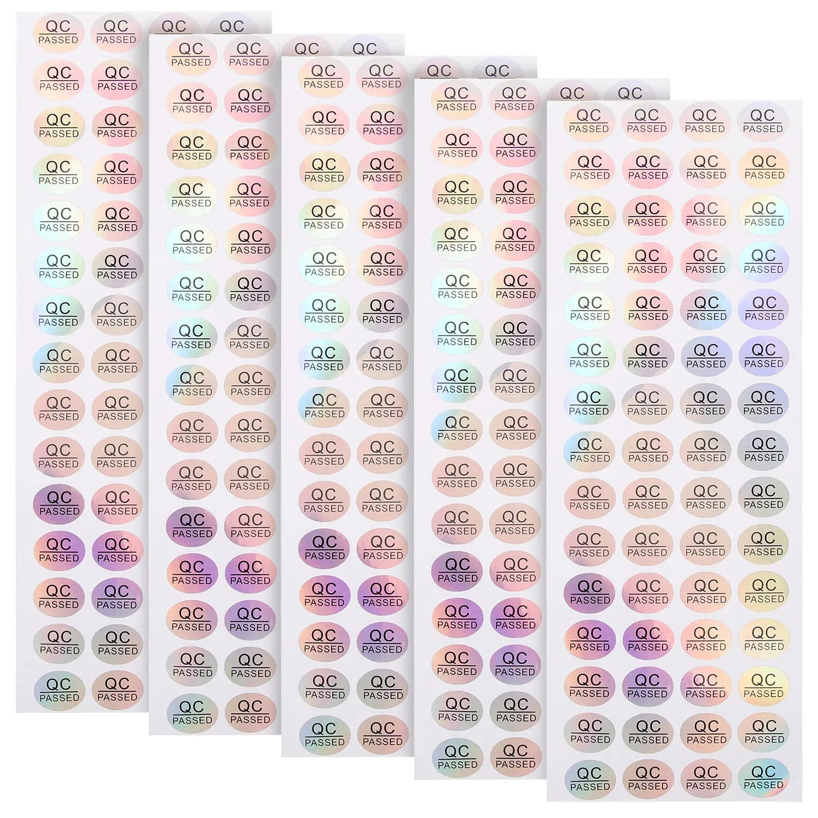 5Sheets Qc Passed Stickers Warehouse Tested Labels Adhesive Status Tags Quality Inspection Stickers Shipping Quality Test