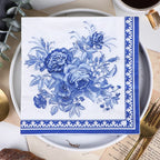 Disposable Blue Flower Porcelain Printed Napkins Birthday Wedding Tea Party Restaurant Party Decoration Tissue
