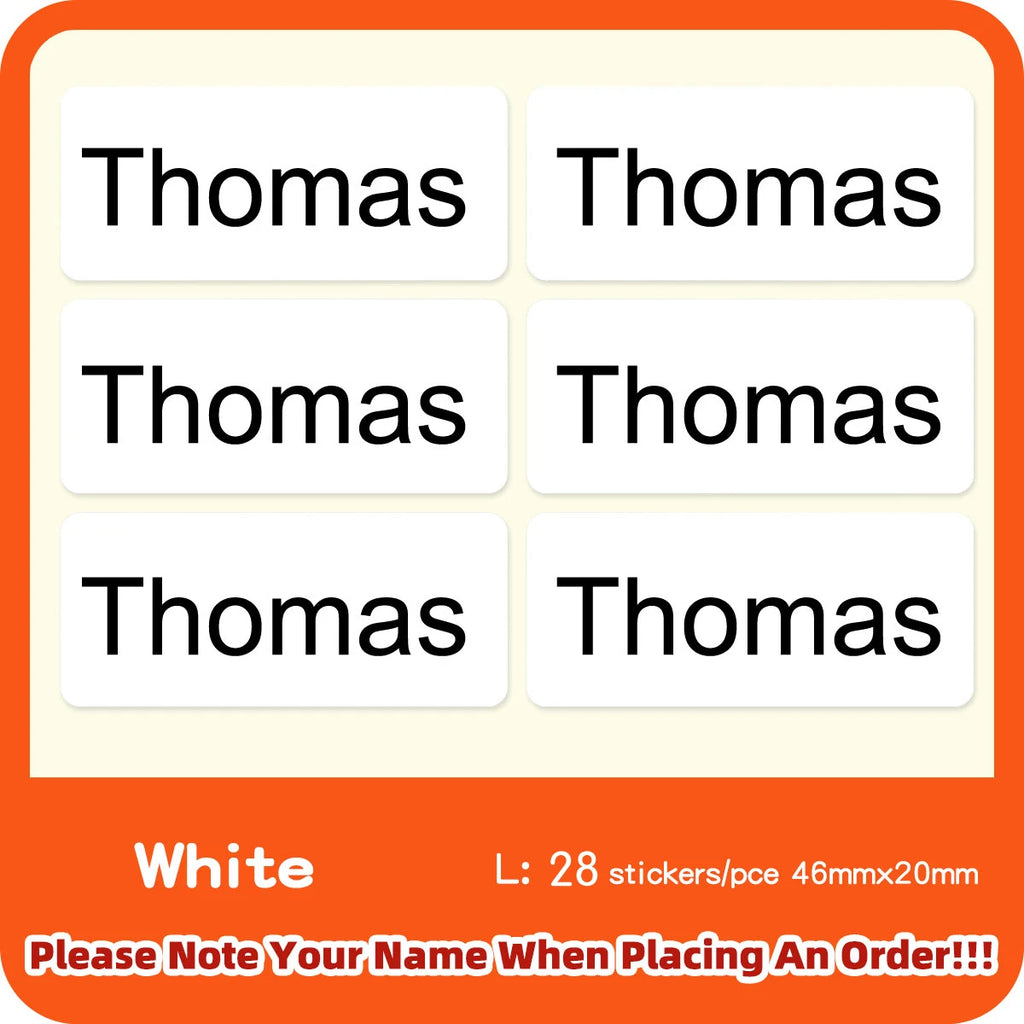 114 Waterproof Personalized White Label Custom Name Sticker Kindergarten Tag Children School Stationery Daily Necessities Labels