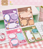 Kawaii Cartoon Strawberry Rabbit Bear Sticky Notes Memo Pad Cute Message N Times Sticky Office Stationery Supply Journal Planner