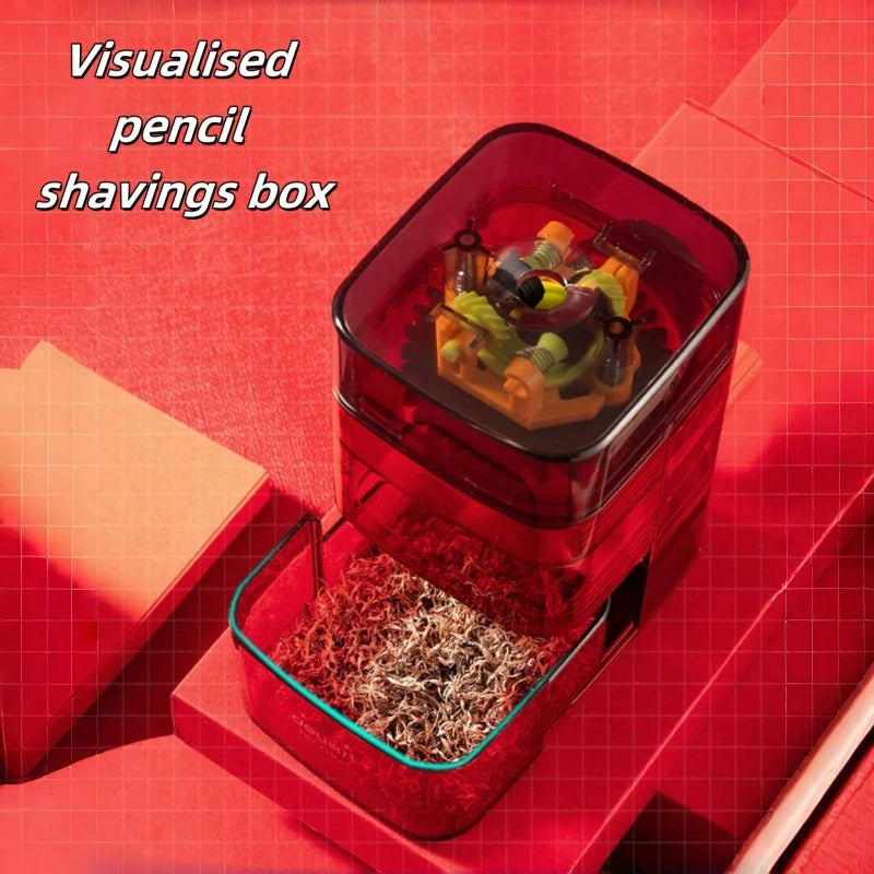 Automatic Pencil Sharpener Transparent Body Manual Pencil Sharpener Highly Attractive Hand-Cranked Pencil Sharpener Art Supplies