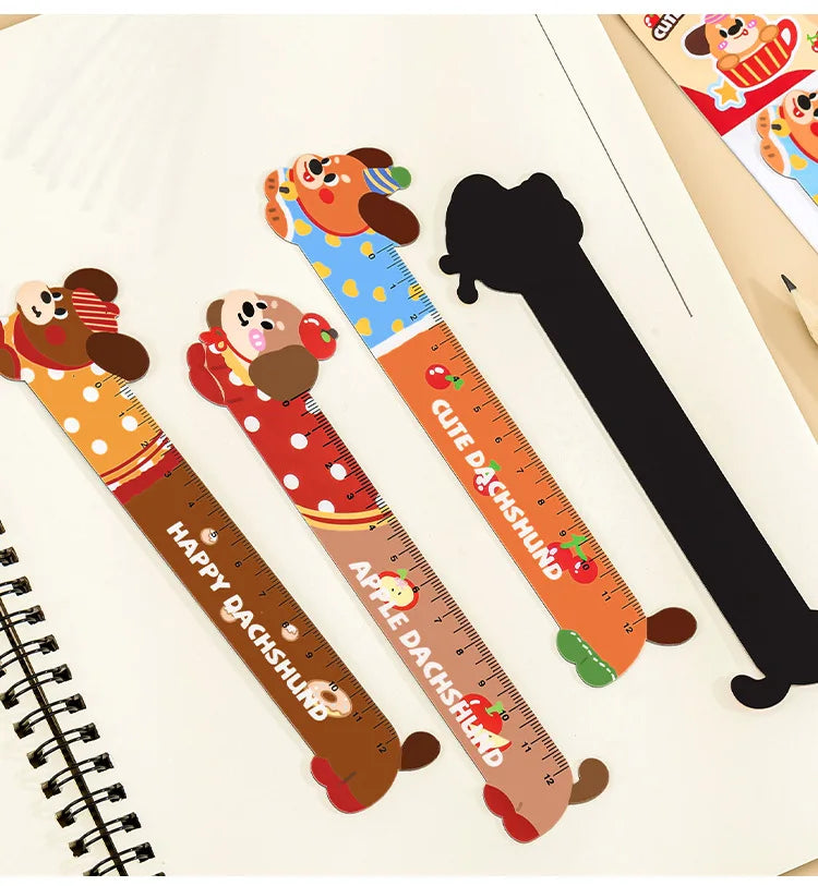 Cartoon Strip Puppy Magnetic Bookmark Ruler Student Cute High-value Bendable Ruler Special-shaped Magnetic Ruler