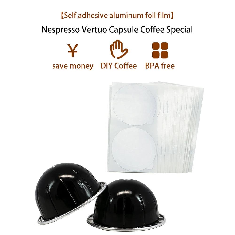 Reusable Aluminum Coffee Capsules Compatible with Nespresso Vertuo Machine - Durable Coffee Pod Shells for Espresso Lovers