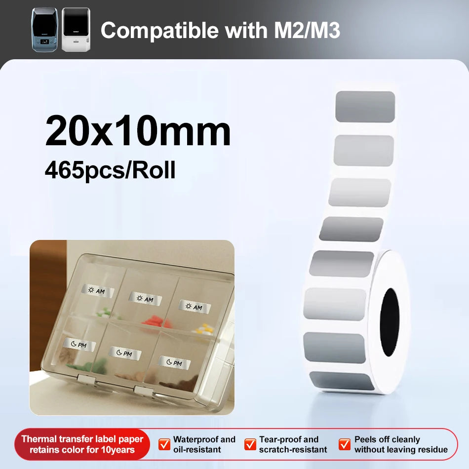 300dpi Niimbot M2 Portable Thermal Transfer Label Printer Multi-function Sticker Label Maker Machine for Clothes Tag Power Cable