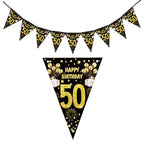 50th Birthday Party Supplies for Men Women Black and Gold 50 Years Old Party Paper Plates Cups Napkin Tablecloth Tableware Decor