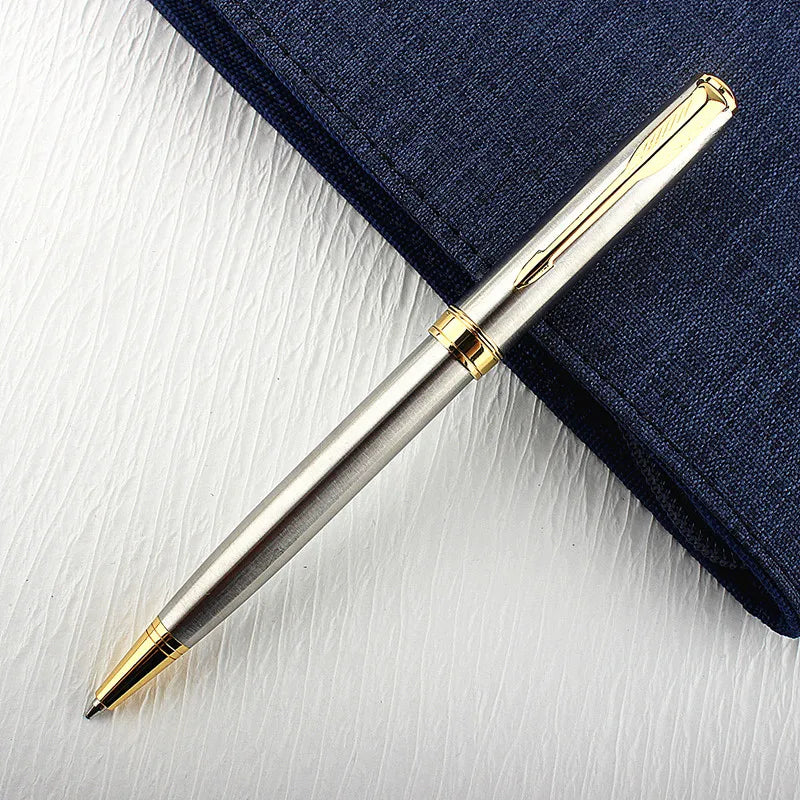 Luxury Metal Rollerball Pen 0.7mm Blue Ink Steel Gold Business Signature Pens for School Office Writing Supplies Stationery