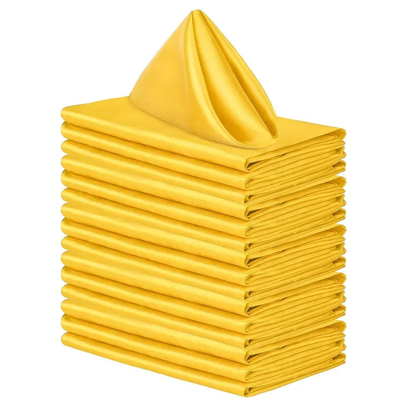 50pcs Satin Napkin 43cm*43cm Serving Table Decor Dinner Towel for Wedding Party Home Hotel Christmas Decor Table Napkins Green