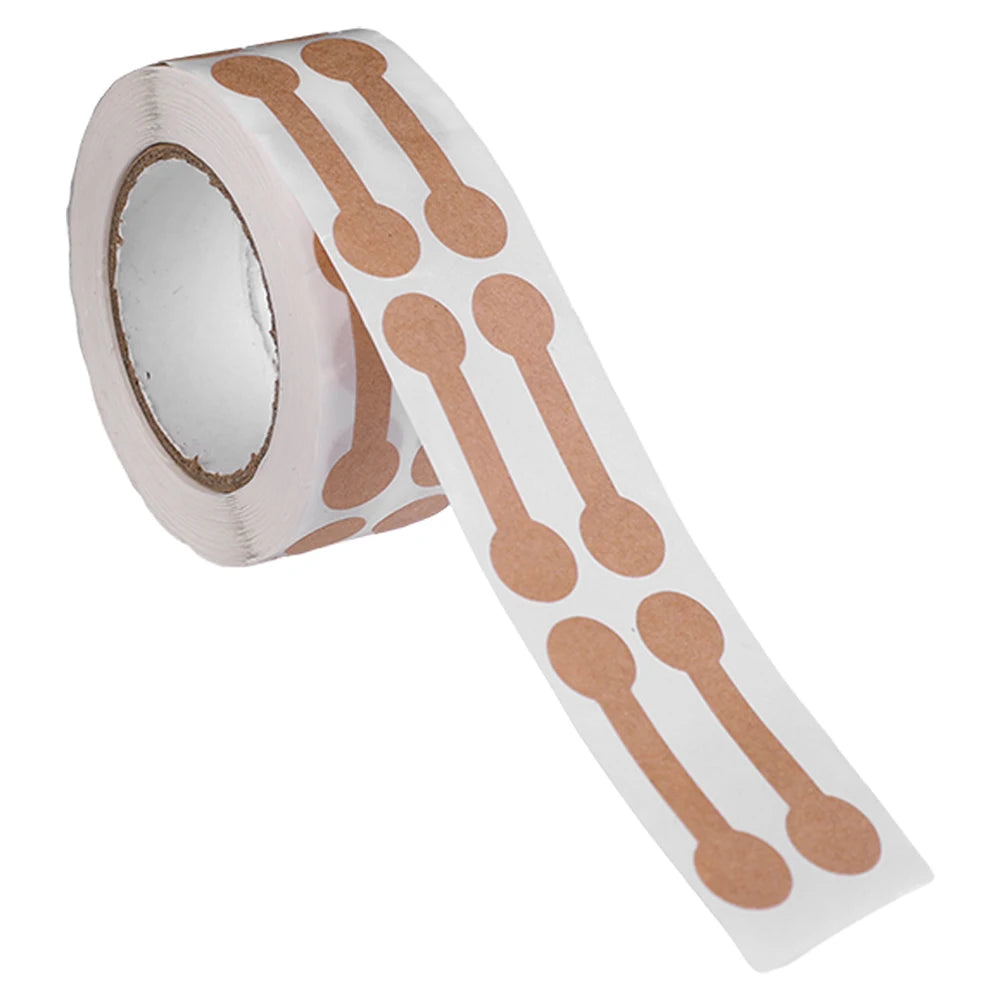 500Pcs/Roll Portable Jewelry Price Tag Brown Self Adhesive Barbell Stickers DIY Necklace Tool Ring Bracelet Exhibitor Packaging