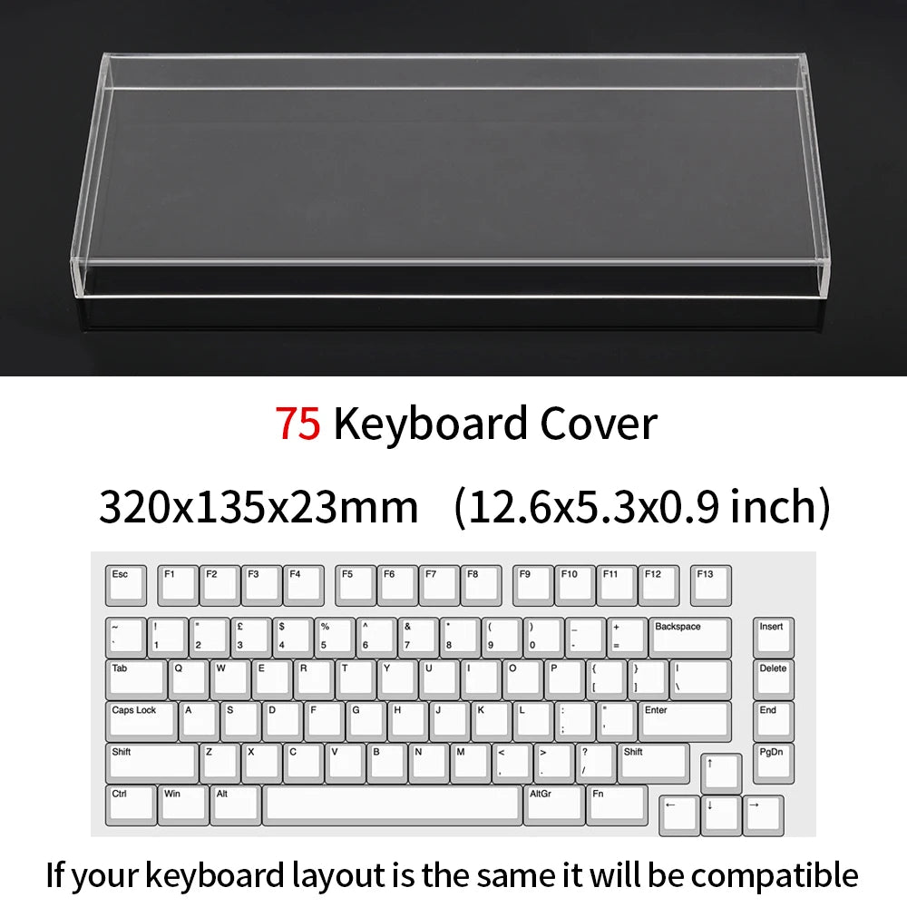 Acrylic Mechanical Keyboard Dust Cover New Mechanical Gaming Keyboard 104 Keys Mouse Protection Transparent Cover