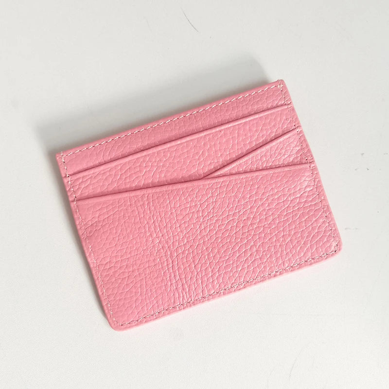 Genuine Leather Card Holder Woman Custom Name Designer Wallet Slim Luxury Card Wallet Man Engrave Initials Business Coin Purse